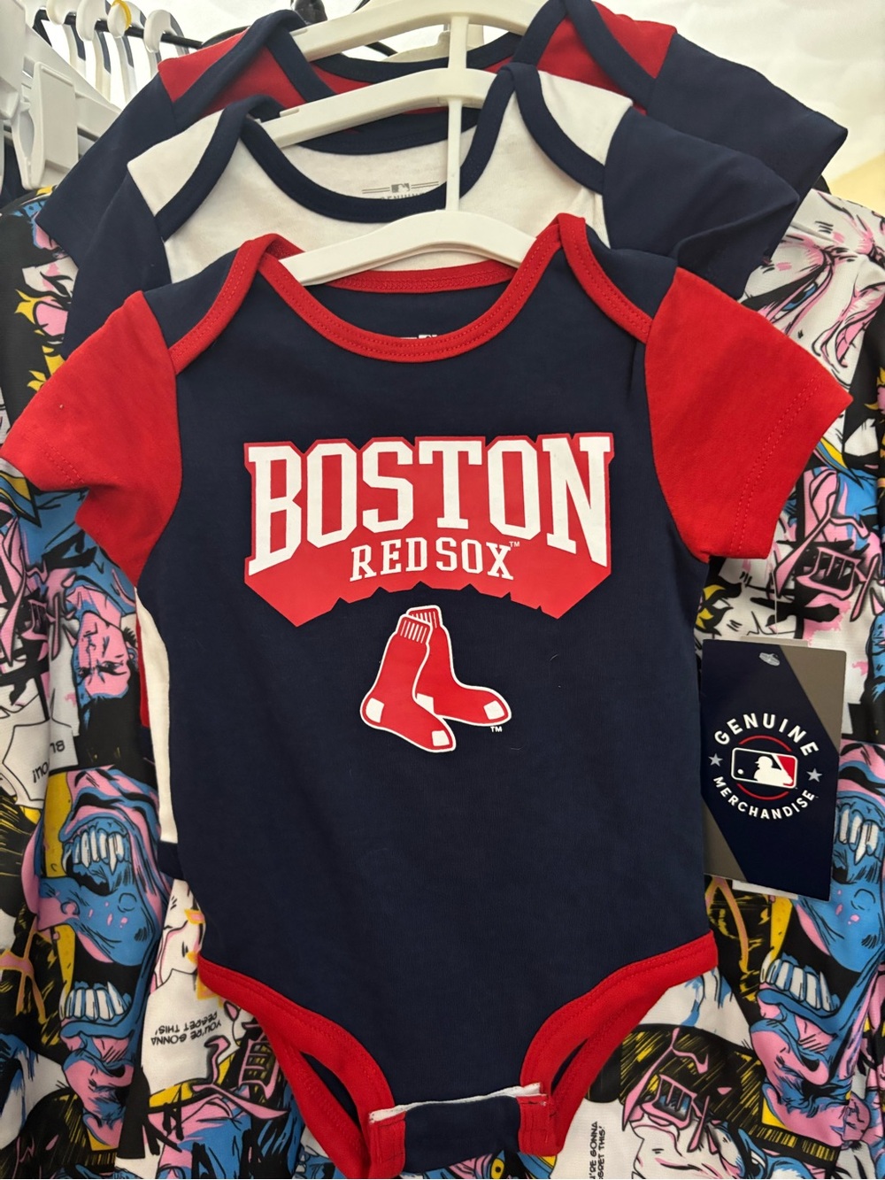 Genuine Merchandise Boston Red Sox Navy and Red Baby Bodysuit